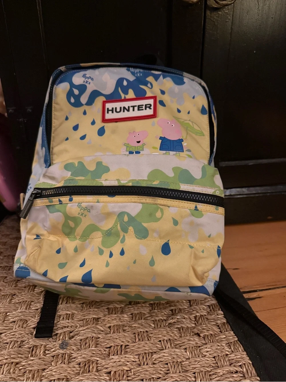 Hunter Yellow Kids Backpack with Blue and Green Accents
